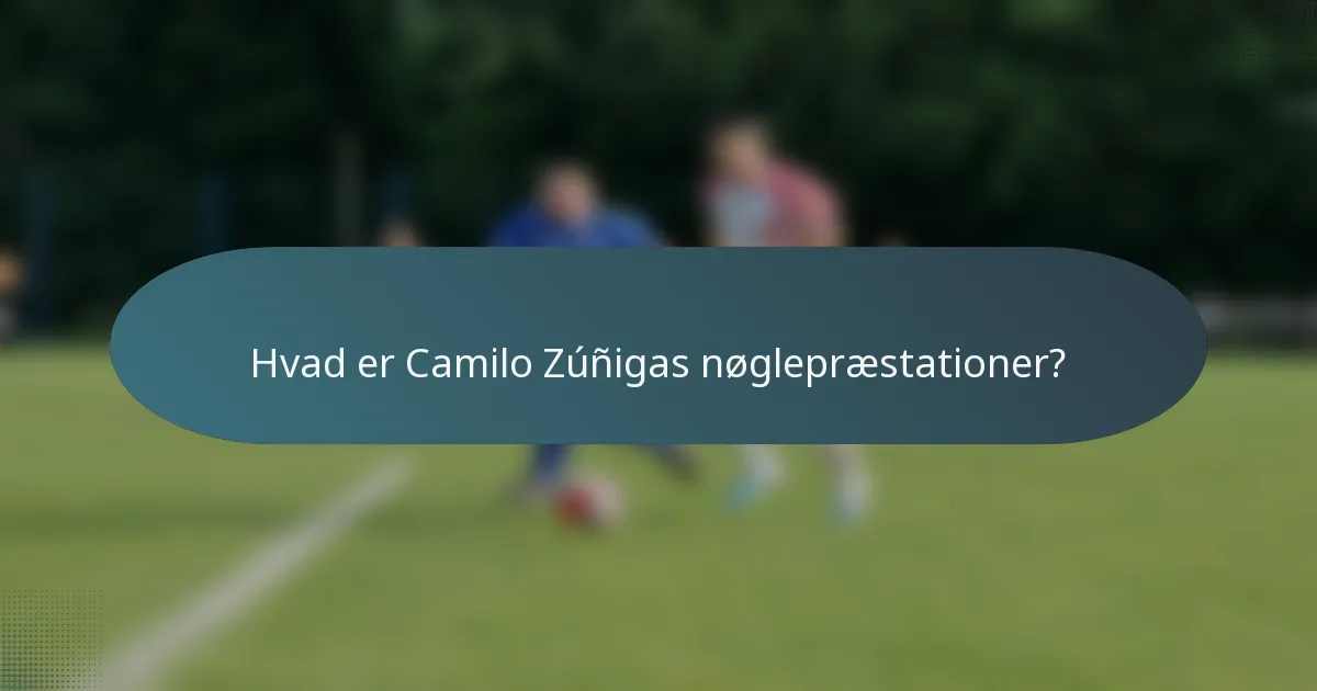 Hvad er Camilo Zúñigas nøglepræstationer?