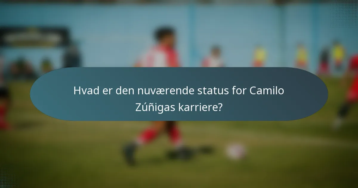 Hvad er den nuværende status for Camilo Zúñigas karriere?