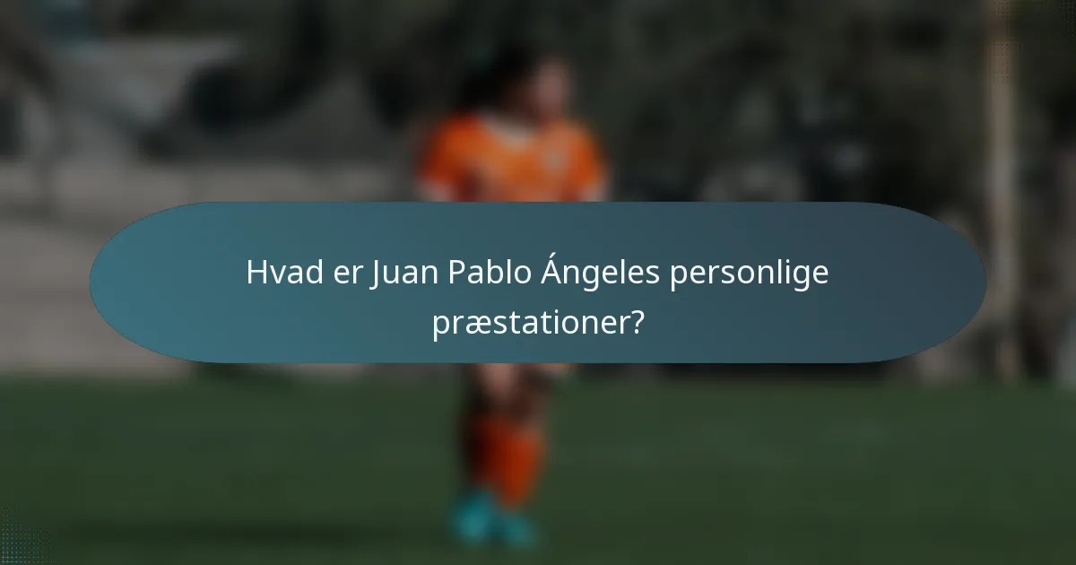 Hvad er Juan Pablo Ángeles personlige præstationer?