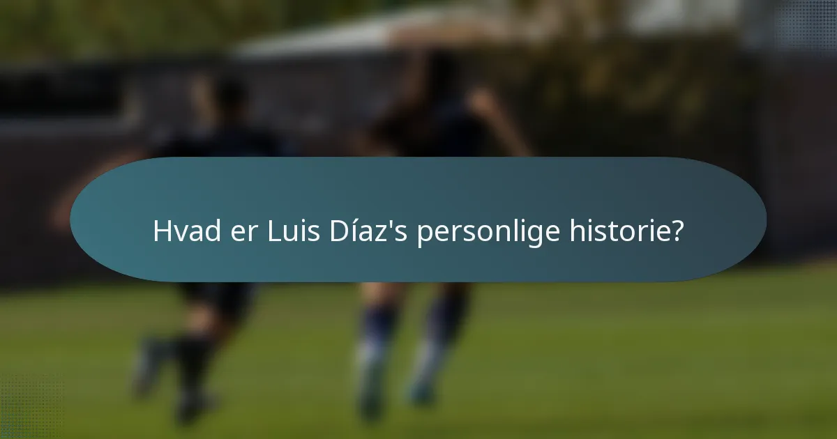 Hvad er Luis Díaz's personlige historie?
