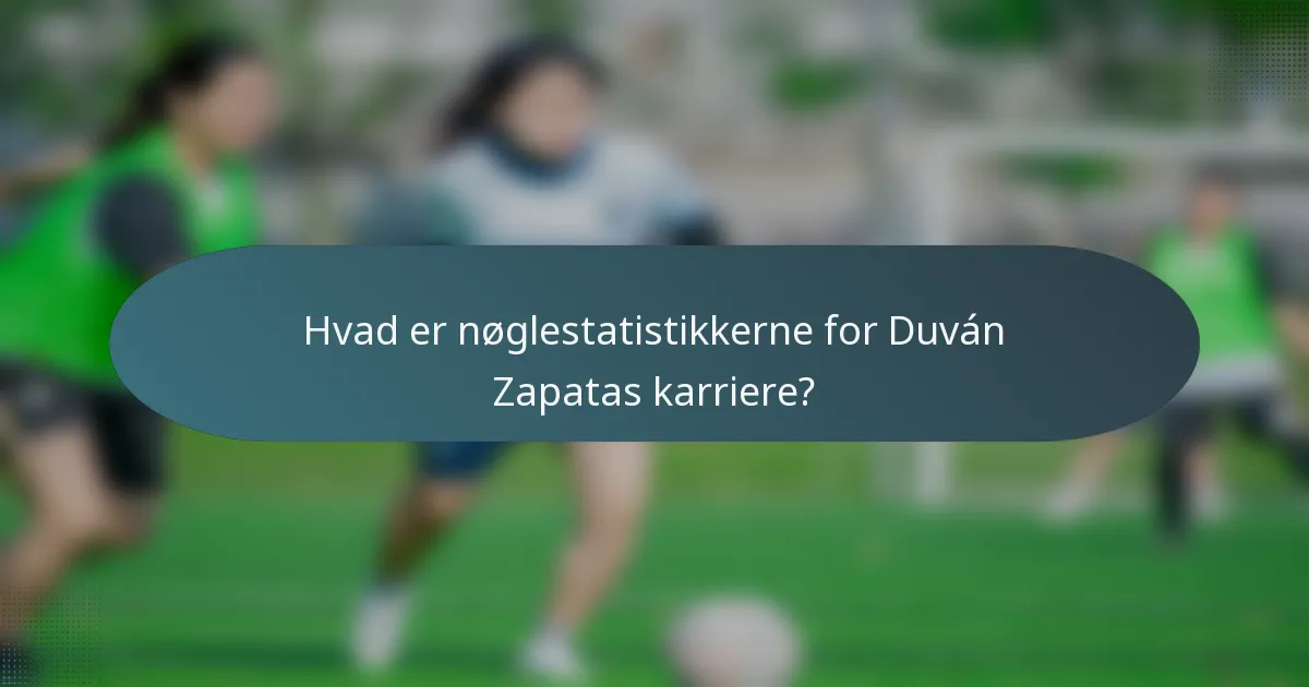 Hvad er nøglestatistikkerne for Duván Zapatas karriere?