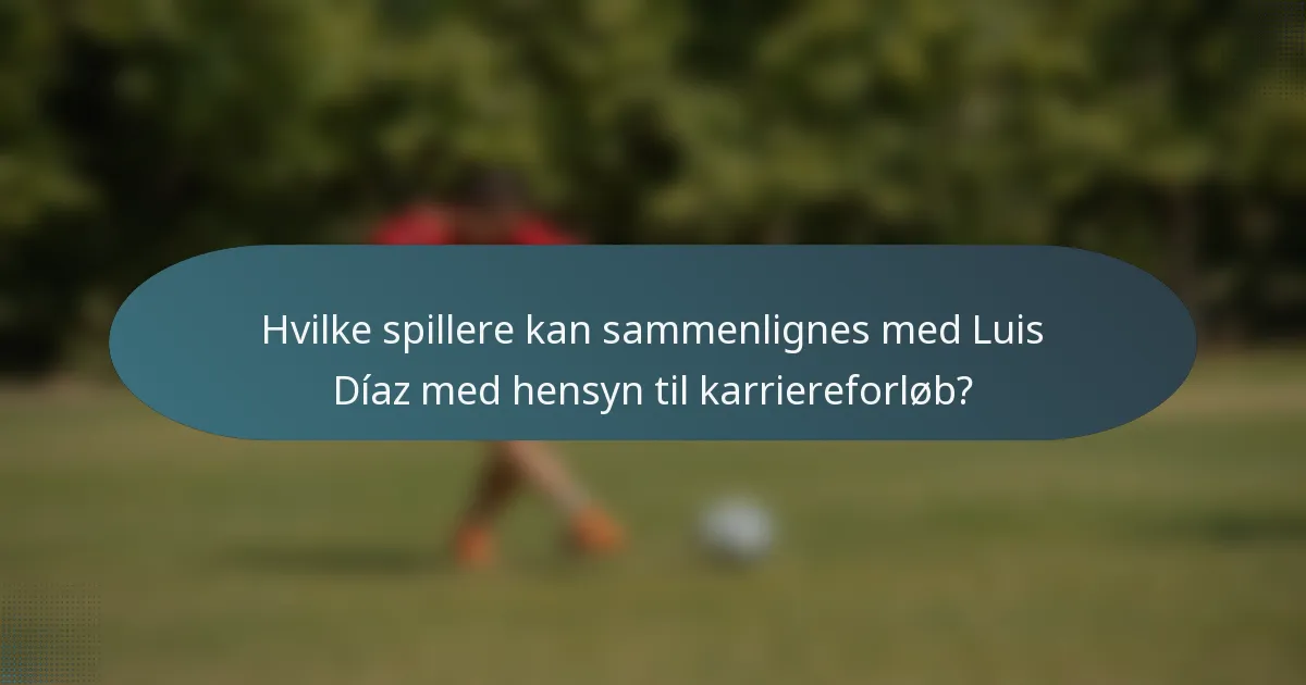 Hvilke spillere kan sammenlignes med Luis Díaz med hensyn til karriereforløb?