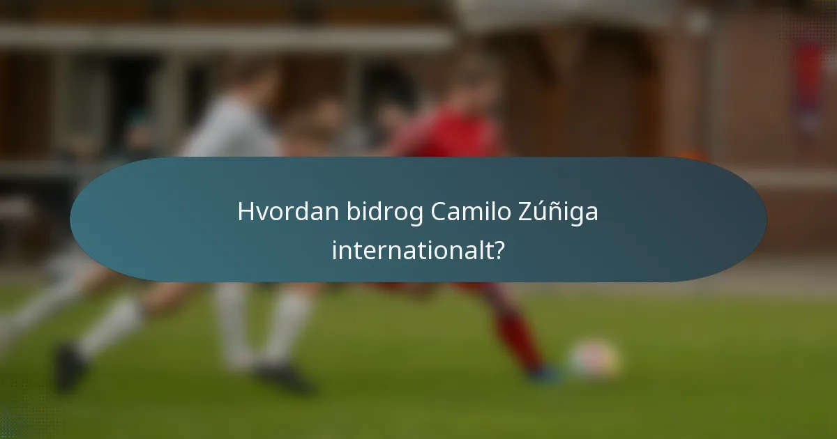 Hvordan bidrog Camilo Zúñiga internationalt?
