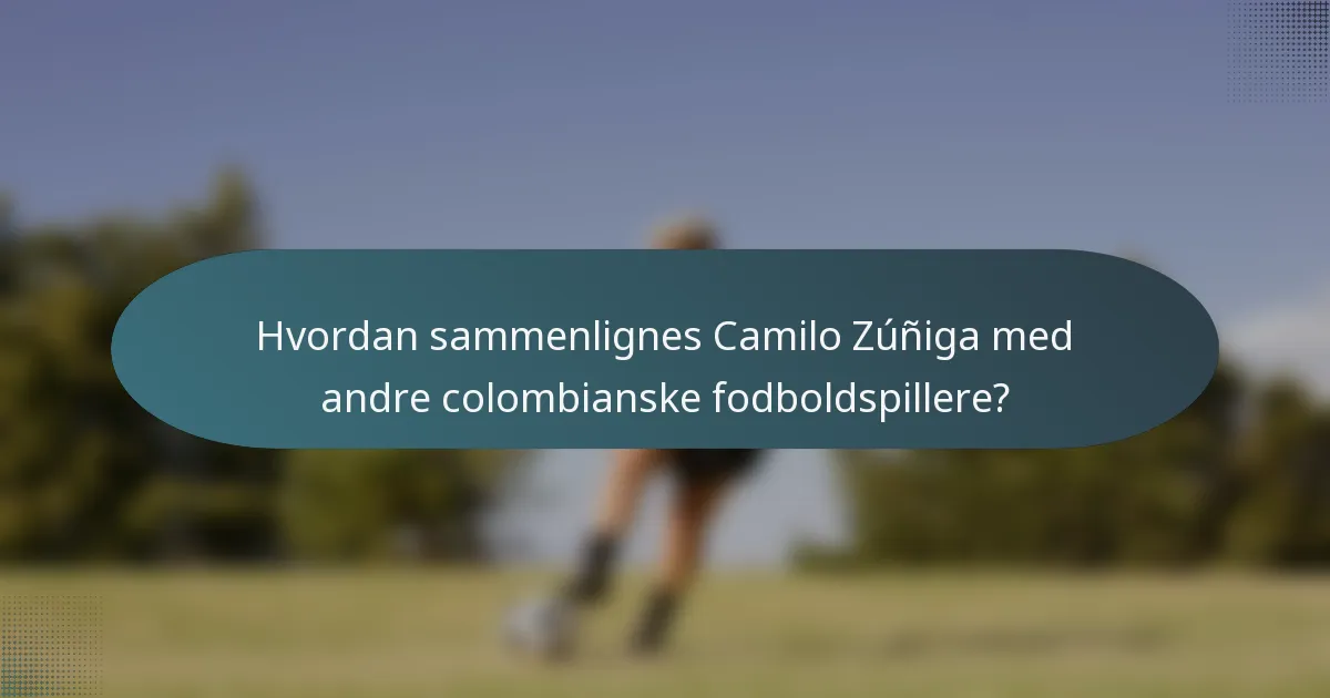 Hvordan sammenlignes Camilo Zúñiga med andre colombianske fodboldspillere?